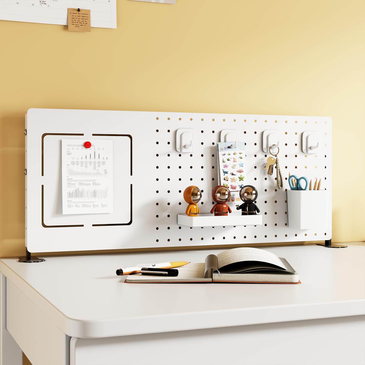 Desktop storage hole plate without hole punching