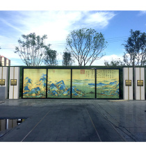 Customized ceramic door wall screen wall villa courtyard outdoor outdoor background tiles with blessing word scenery landscape and murals
