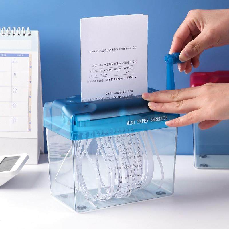 Portable Mini Household Manual Paper Shredder A4 Small Office Silent Paper Shredder Hand-Cranked Paper Shredder Free Shipping