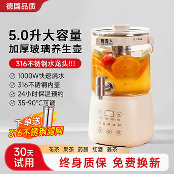 Germany's 2025 New Model 5L Large-Capacity Herbal Tea Health Pot, Integrated Brewing and Cooking, All-Glass Teapot, Small Hot Water Kettle