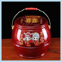 Children and grandchildren bucket dowry wedding supplies red bucket for wedding egg container happy to have a baby early