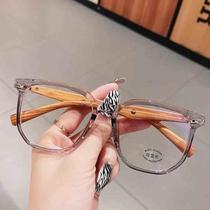 New Fashionable Retro TR Glasses Internet Celebrities Mix and Match Color Matching Myopia Glasses Anti-Blue Light Flat Decorative Stand 30153