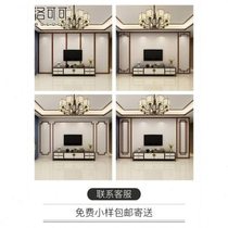Wooden lines new Chinese style TV background wall photo frame solid wood frame shape wainscoting ceiling decoration matching photo frame