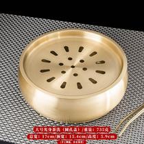 高档水洗茶洗带盖家用大号特大铜艺水盂功夫茶具套装有盖零配全铜