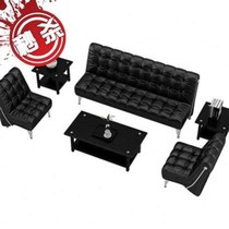 Double backrest for tea drinking home fashion leather art conference leisure area business r office sofa business negotiation black