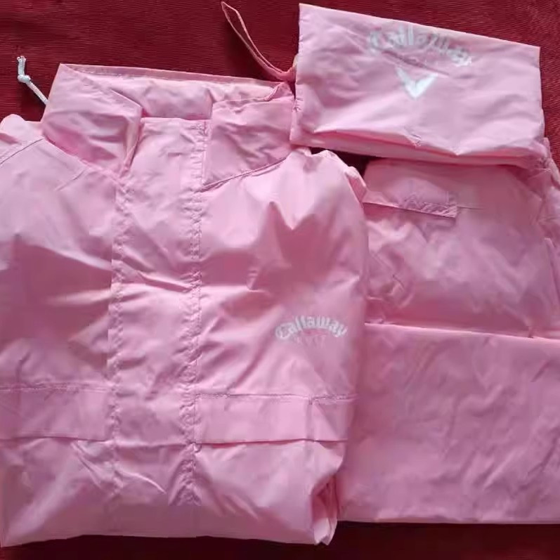 Special Offer Golf Raincoat and Rain Pants with Hat Two-Piece Set Women's Raincoat Set Pink Outdoor Rain Gear