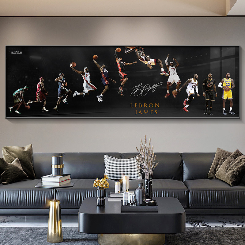 James Hanging Painting Sports Basketball Star Curry Living Room Decoration Painting Study Room Boys' Children's Bedroom Headboard Wall Art