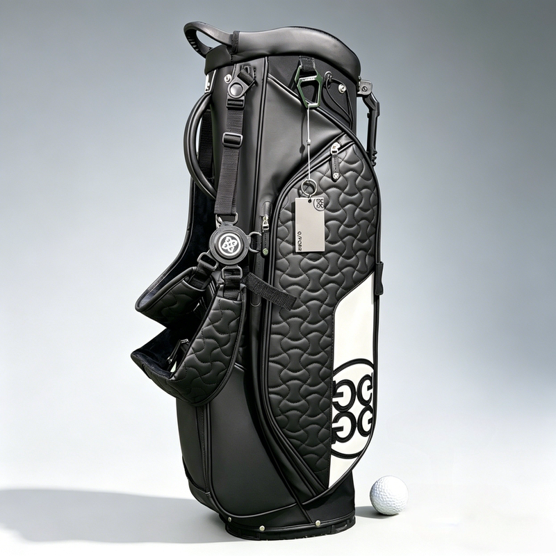 New G4 Golf Bag, Lightweight, Waterproof, Pu, Unisex, Stand Bag, Shoulder Bag, Fashionable and Versatile, Black and White