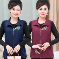 Mothers vest new middle-aged and elderly womens vest spring and autumn jacket short casual middle-aged spring tops for the elderly