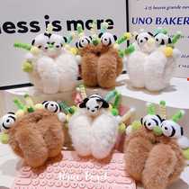12413 Japanese spring twist stick panda plush earmuffs autumn and winter cycling windproof ear protection earmuffs