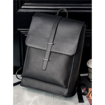 New retro backpack Korean style trendy mens bag travel backpack Crazy Horse PU large capacity student school bag computer bag