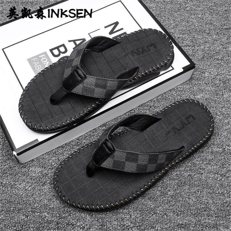 Lvаfgn Light Luxury Outdoor Flip-Flops for Men, New Summer Model with a High-End Feel, Lightweight, Thick-Soled, Retro, Suitable for Bathing and Indoor Use