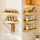 Kitchen storage rack golden seasoning wall-mounted wall rack H multi-function household goods storage rack