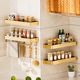 Kitchen storage rack golden seasoning wall-mounted wall rack H multi-function household goods storage rack