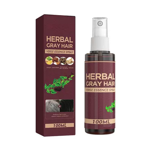 Спрей Grey Hair Reverse Herbal Spray увлажняет, разглаживает и ухаживает за волосами.
