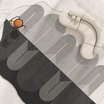 High-end special-shaped irregular-shaped carpet living room coffee table rug Nordic simple modern light luxury luxury bedroom bed