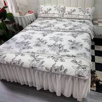 Summer ice silk latex mat bed skirt set of four machine washable single and double mattresses air-conditioned quilt soft mat a