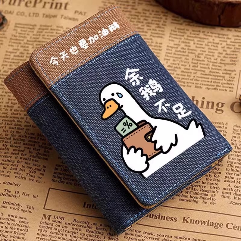 Creative and Versatile Cartoon Niche 70% off Wallet and Card Holder Combo for Male Students and Children, Trendy Brand Canvas Wallet with Multiple Card Slots
