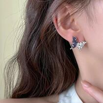 2024 new butterfly diamond pearl earrings niche design earrings light luxury fashion simple temperament earrings
