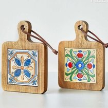 Japanese tile insulated coasters bowl mats placemats pot mats anti-scalding mats solid wood dining table mats casserole mats high temperature resistant