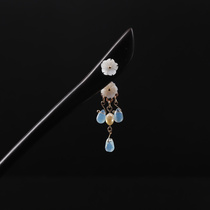 Jade Orchid Hair Hairpin Gift New Chinese Haired Hairpin China Wind Butterfly Bei Hairpin Wood Pearl Hairpin Female Gufeng Flow Su