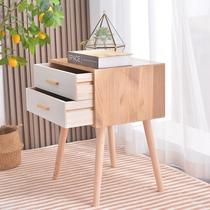 Nordic style wooden bedside table home small bedroom bedside storage cabinet simple internet celebrity storage cabinet side cabinet