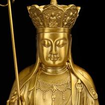High-end Ksitigarbha Bodhisattva Buddha statue brass Ksitigarbha Buddha statue ornaments sitting lotus Ksitigarbha bronze statue ornaments large size
