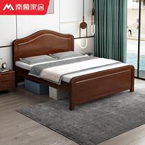 High-end solid wood 1 5-meter high-leg hard board bed for the elderly 1 2-meter high-leg bed bottom storage 1 8-meter double bed 1