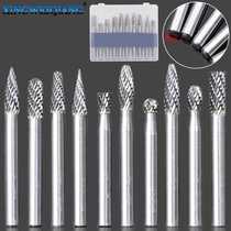 6x6 electric grinding accessories tungsten steel grinding head tungsten steel carbide rotary file 6mm handle double grain milling cutter