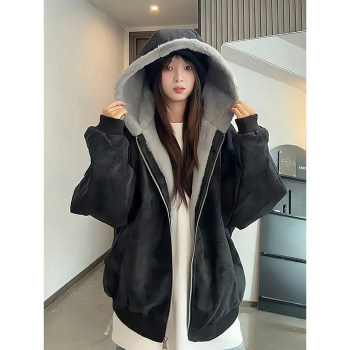 Zuoshandiao pu leather jacket and cotton jacket for men and women in winter lambswool Zuoshandiao pu leather jacket and cotton jacket for men and women in winter lambswool