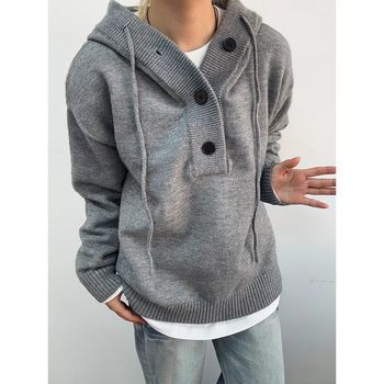 Gray heavy hooded sweater for men in autumn Gray heavy hooded sweater for men in autumn