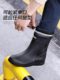 Rain Boots for Men, Waterproof and Non-Slip, Mid-Calf and Short-Calf Rain Boots, Thickened and Wear-Resistant Work Rubber Shoes for Kitchen Delivery Riders