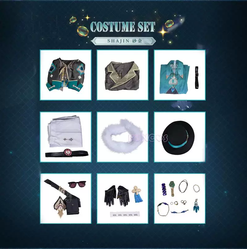 Honkai Star Rail Aventurine Cosplay Costume Wig Uniform Hat