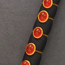 (Q Jewelry) 18K gold ice red ring slightly different