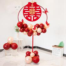 Wedding balloon column floor floating decoration creative romantic wedding wedding new house wedding room table floating bracket scene layout