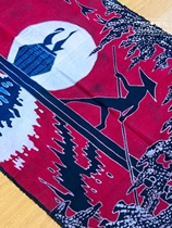 Guangxi Lijiang fish people decorative painting red mural batik hand-painted ethnic minority folk customs living room hanging painting