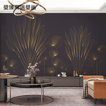 Simple leaf atmospheric wall covering living room bedroom TV background wall finely carved craft wall covering modern light luxury mural