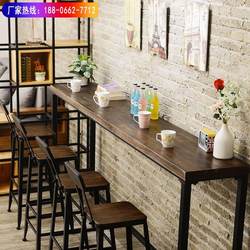 Balcony High Table Writing Table Milk Tea Shop High Table and Chair Wall Long Narrow Table Fashion Long Table Solid Wood Bar Table For Home