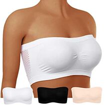 Women Seamless Invisible Bra Tube Top Underwear Lady Crop To