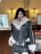 Auntie Peach Winter 2025 new color-washed heavy-duty environmentally friendly fur quilted jacket for women thickened thermal clothing