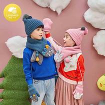 Childrens woolen hat two-color woolen ball candy hat childrens winter hat boys and girls knitted hat picking up leaks