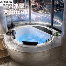 ARROW Acrylic Round Embedded Double Surf Massage Constant Temperature Bathtub 1 5 1 7 Meter Waterfall Love