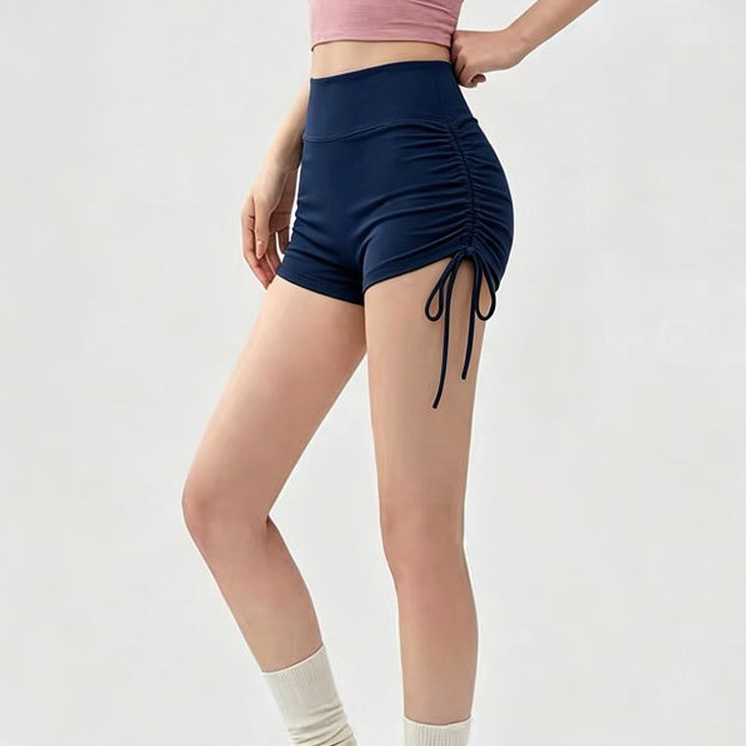 High-Waisted Drawstring Yoga Shorts for Women, Tight-Fitting Butt-Lifting Sports Fitness Pants with Lace-Up Waistband, New Summer Style High-Waisted Drawstring Yoga Shorts for Women, Tight-Fitting Butt-Lifting Sports Fitness Pants with Lace-Up Waistband, New Summer Style