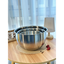 Export enlarged 18-10 stainless steel basin set for kitchen to beat eggs and noodles wash vegetables salad bowls and mix noodles and fillings