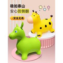 Inflatable horse jumping horse large size baby no smell baby childrens toys adults can sit music balance rubber horse