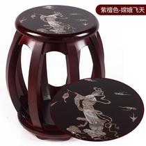 Stool guzheng round stool guzheng stool solid wood guzheng round stool plain style printed style guzheng stool strong and durable
