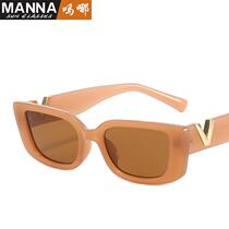 Lunettes de randonnée tendance de la mode lunettes de soleil à petite monture en métal hommes et femmes lunettes de soleil à charnières de couleur croisée gelée célébrité Internet ins