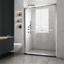 New style one black color double sliding door bathroom partition shower room shower screen bathroom door shower toilet shower cool people one room dry and wet