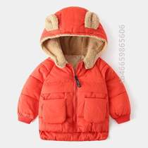 Cotton Closes {girl baby Han version Tide Boy Clothing Thickened Jacket Plus Suede Blouse Children Zipped Cartoon Boy Shirt