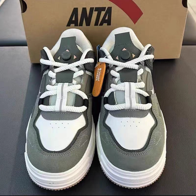 ANTA Wang Yibo same style concave and convex sneakers men's retro trendy thick-soled sports and casual shoes 112518021R